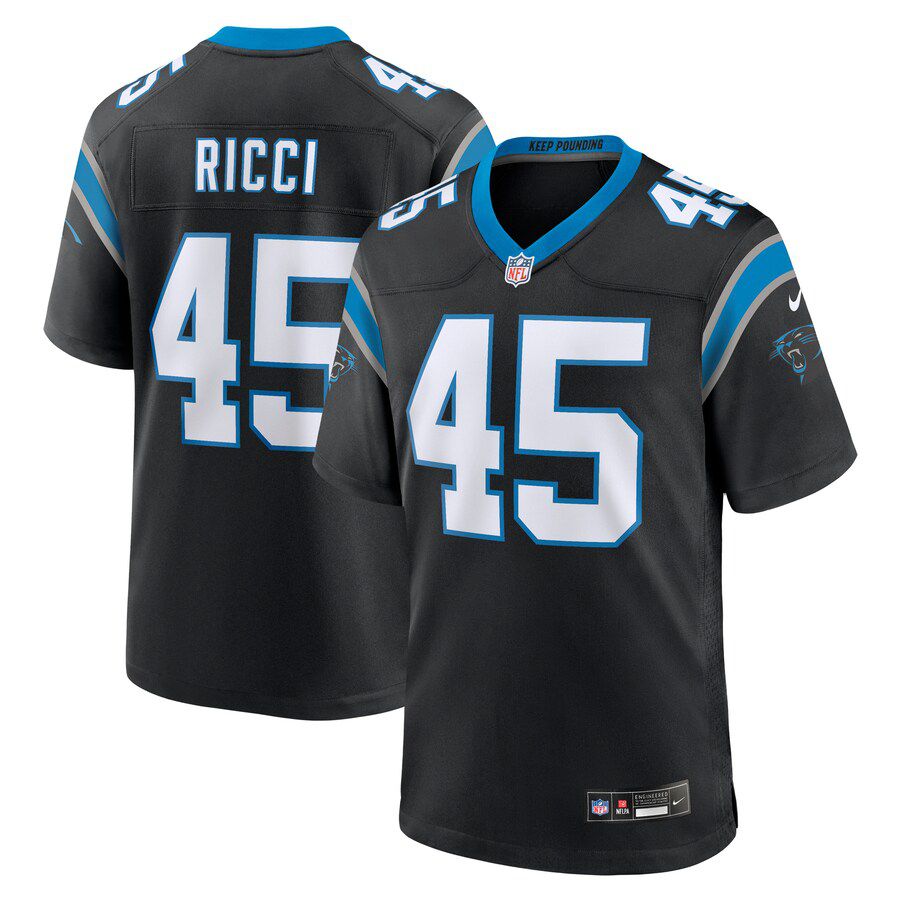 Men Carolina Panthers #45 Giovanni Ricci Nike Black Team Game NFL Jersey